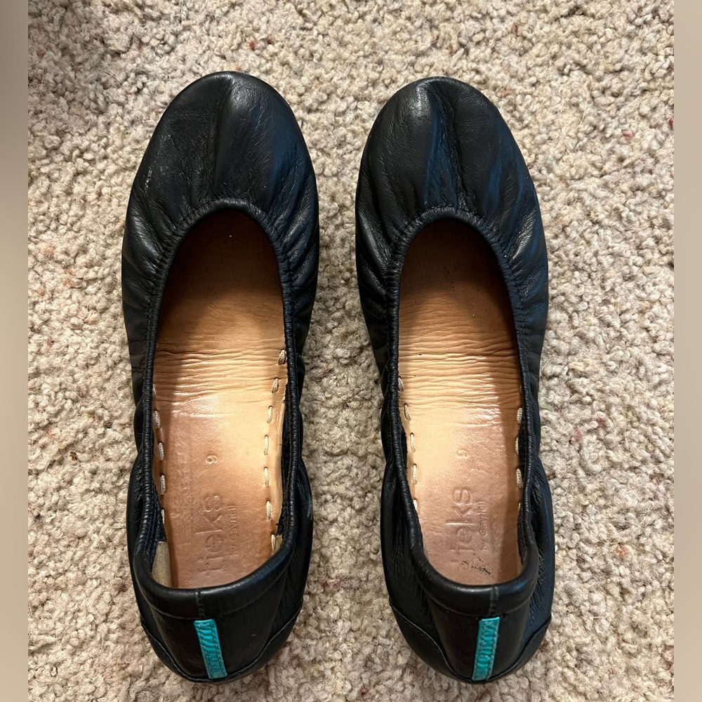 Tieks Matte Black Flats Size 9